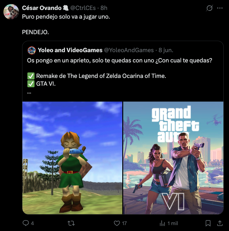 ocarina of time gta vi twitter debate
